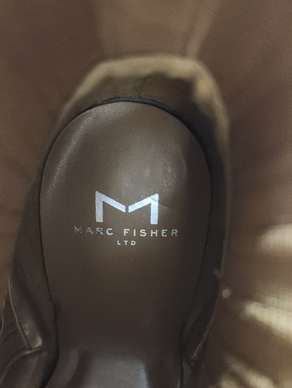 Marc Fisher Suede Ankle Boot in Cognac Brown. - Picture 9 of 10